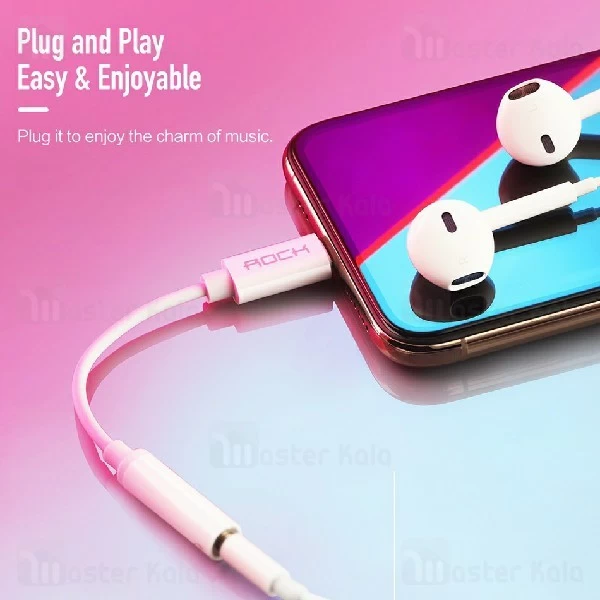 کابل تبدیل لایتنینگ به پورت AUX راک Rock RCB0665 Audio Adapter Cable