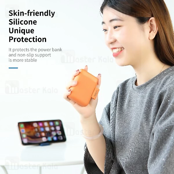 پاوربانک وایرلس 10000 راک Rock W1063 P51 Mini Power Bank دارای کیف و استند