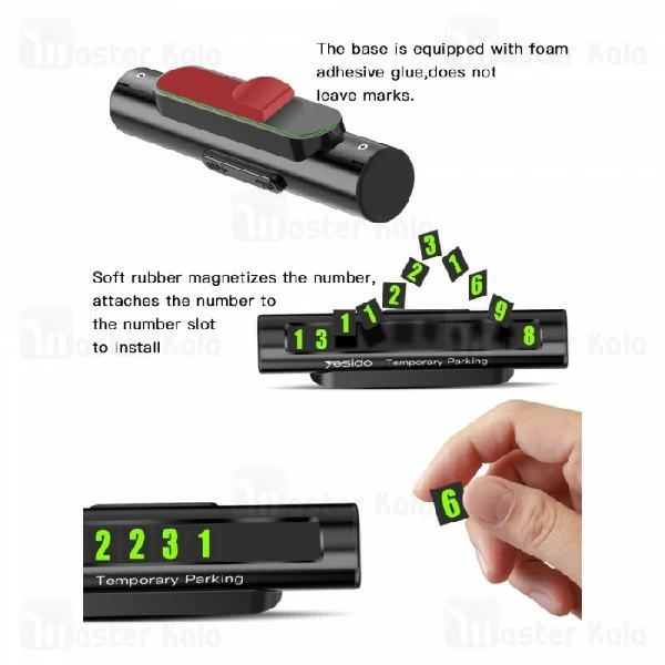 هولدر کارت پارکینگ یسیدو Yesido C68 Number Card Holder با اعداد شبرنگ