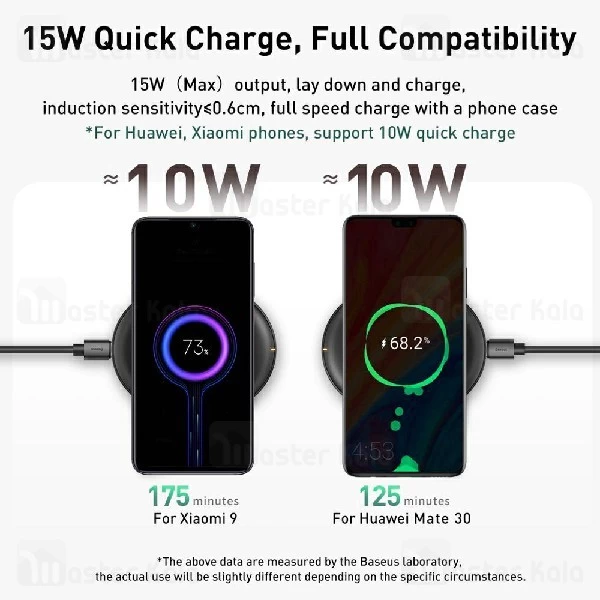شارژر وایرلس بیسوس Baseus Cobble Wireless Charger WXYS-01 توان 15 وات