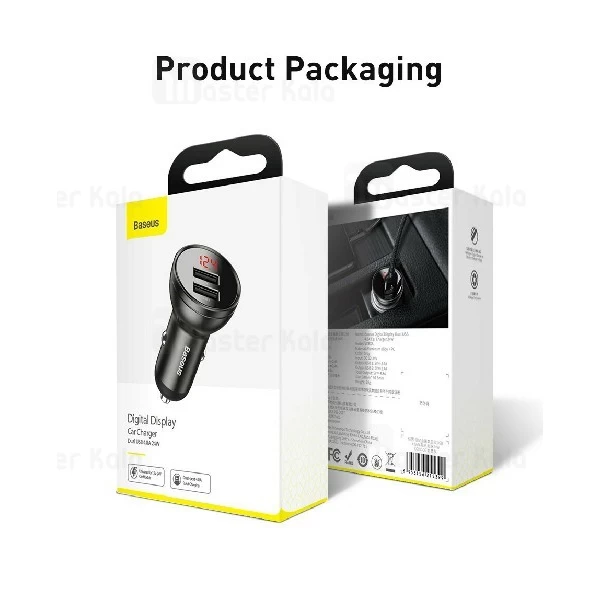 شارژر فندکی بیسوس Baseus Digital Display Car Charger CCBX-0G توان 24 وات