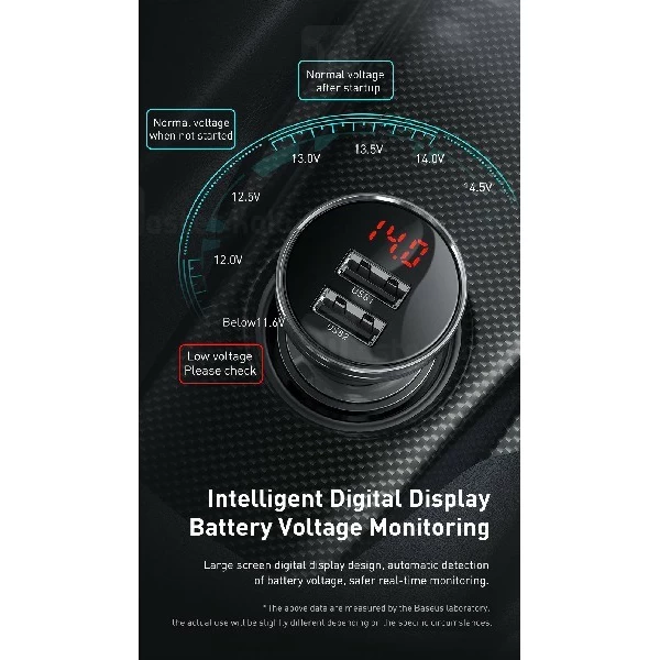 شارژر فندکی بیسوس Baseus Digital Display Car Charger CCBX-0G توان 24 وات