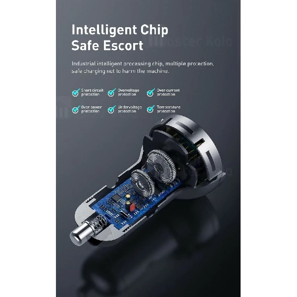 شارژر فندکی بیسوس Baseus Digital Display Car Charger CCBX-0G توان 24 وات