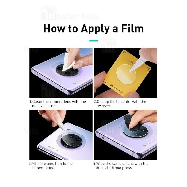 پک دوتایی محافظ لنز دوربین شیشه ای موبایل Huawei Mate 30 / 30 Pro Baseus SGHWMATE30-JT02