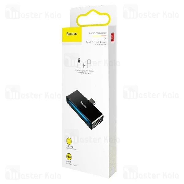 کابل تبدیل تایپ سی اتصال همزمان هندزفری و شارژر بیسوس Baseus L57 2 in 1 Adapter CATL57-01