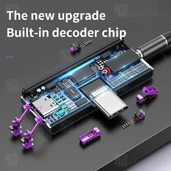 کابل تبدیل تایپ سی اتصال همزمان هندزفری و شارژر بیسوس Baseus L57 2 in 1 Adapter CATL57-01