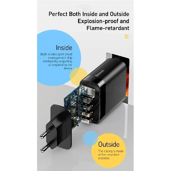 شارژر دیواری بیسوس Baseus Mirror Lake Charger CCJMHB-B01 30W چهار پورت