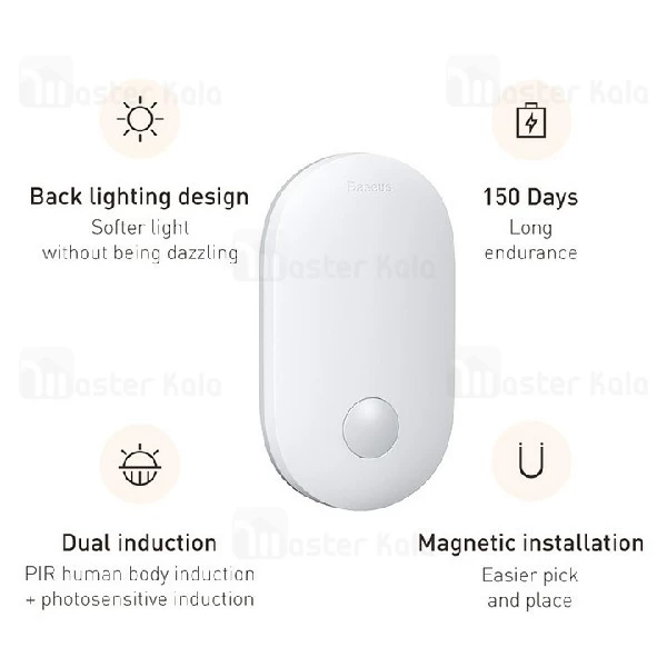 چراغ هوشمند بیسوس Baseus Sunshine Human Body Induction DGSUN-RB02 دارای سنسور نور و حرکت