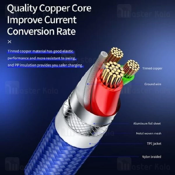 کابل لایتنینگ راک Rock AutoBot RCB0706 A2 Lightning Cable دارای MFI