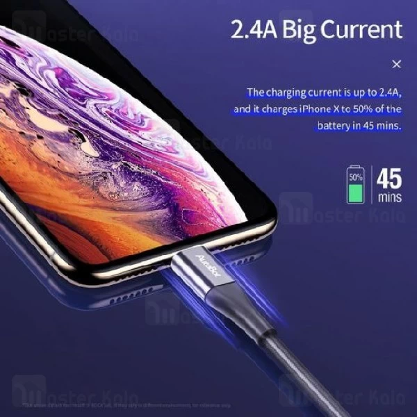 کابل لایتنینگ راک Rock AutoBot RCB0706 A2 Lightning Cable دارای MFI