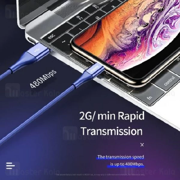 کابل لایتنینگ راک Rock AutoBot RCB0706 A2 Lightning Cable دارای MFI