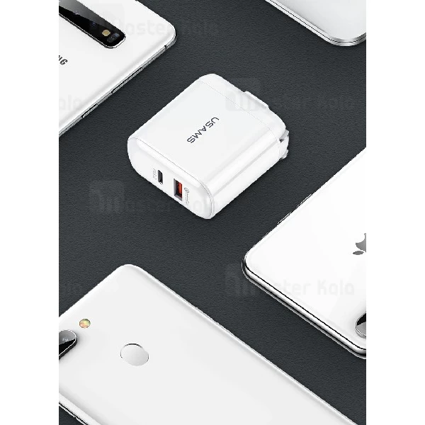 شارژر دیواری یوسمز Usams CC065 T12 PD QC3.0 USB Charger توان 3 آمپر