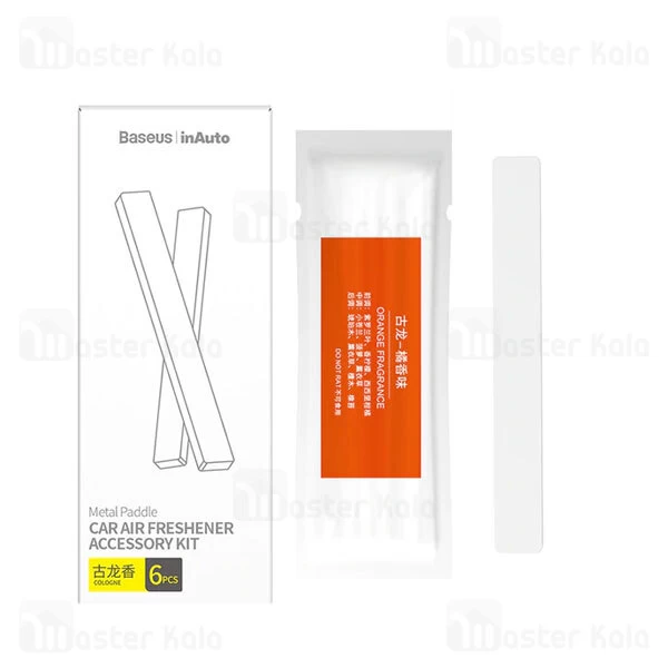 کیت رایحه خوشبو کننده هوا خودرو بیسوس Baseus Metal Paddle Air Freshener Kit SUXUN-M0A بسته 6 عددی
