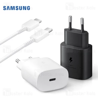 شارژر و کابل فست شارژ اورجینال سامسونگ Samsung Fast Charger 2.0 Type C to Type C TA-800 توان 25 وات