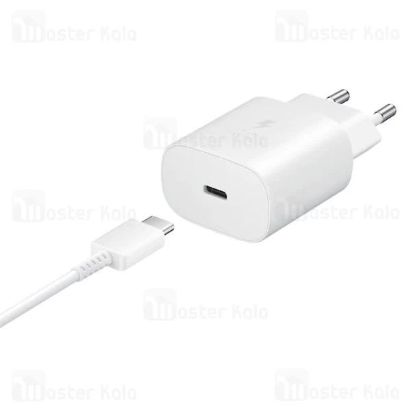 شارژر و کابل فست شارژ اورجینال سامسونگ Samsung Fast Charger 2.0 Type C to Type C TA-800 توان 25 وات