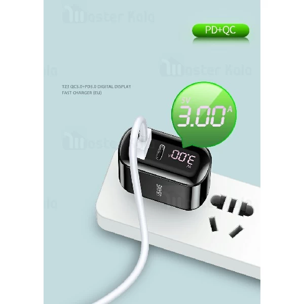 شارژر دیواری یوسمز Usams CC085 PD QC3.0 Charger 18W توان 3 آمپر