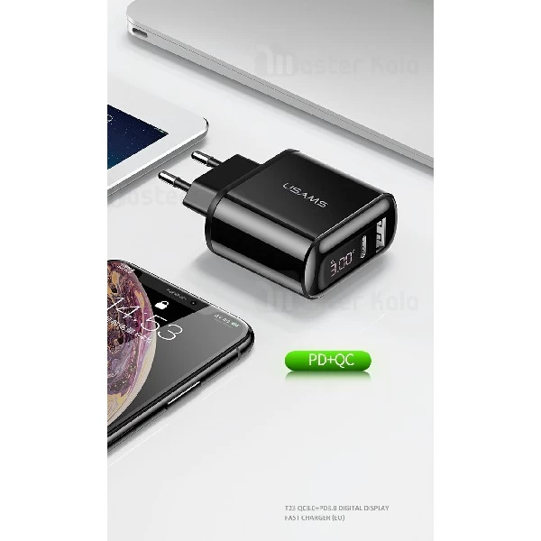شارژر دیواری یوسمز Usams CC085 PD QC3.0 Charger 18W توان 3 آمپر
