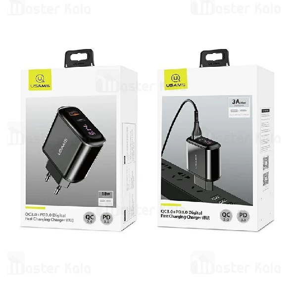شارژر دیواری یوسمز Usams CC085 PD QC3.0 Charger 18W توان 3 آمپر