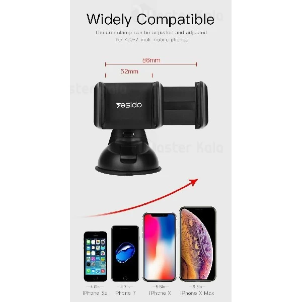 هولدر و پایه نگهدارنده موبایل یسیدو Yesido C02 Phone Holder مناسب 4 تا 7 اینچ
