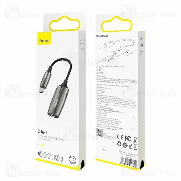 کابل تبدیل تایپ سی اتصال همزمان هندزفری و شارژر بیسوس Baseus L60 Audio Converter CATL60-0A
