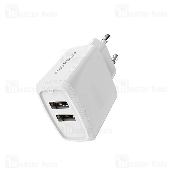 شارژر دیواری بروفون Borofone BA3A Dual USB Charger دارای کابل سه سر