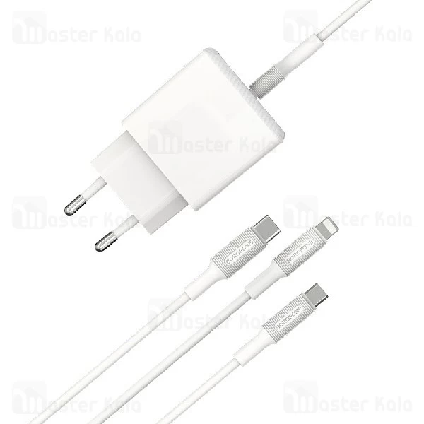 شارژر دیواری بروفون Borofone BA3A Dual USB Charger دارای کابل سه سر