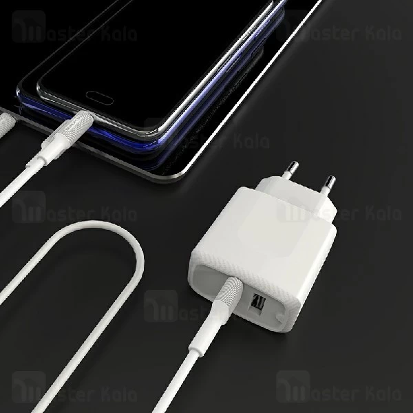 شارژر دیواری بروفون Borofone BA3A Dual USB Charger دارای کابل سه سر