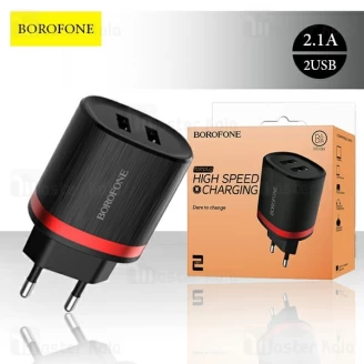 شارژر دیواری بروفون Borofone BA7A Dual USB Charger 2.1A دو پورت