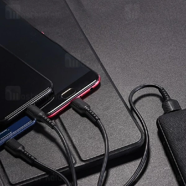 کابل سه سر بروفون Borofone BX16 3 in 1 Cable به توان 2 آمپر