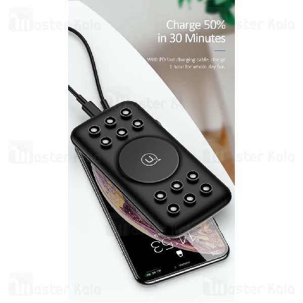 پاوربانک وایرلس 10000 یوسمز Usams PB26 CD87 Wireless Power Bank فست شارژ QC3.0