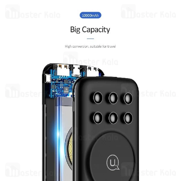 پاوربانک وایرلس 10000 یوسمز Usams PB26 CD87 Wireless Power Bank فست شارژ QC3.0
