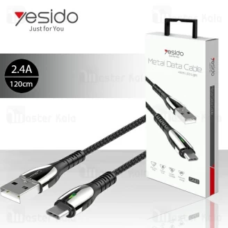 کابل Type C یسیدو Yesido CA43 Metal Charging Cable توان 2.4 آمپر