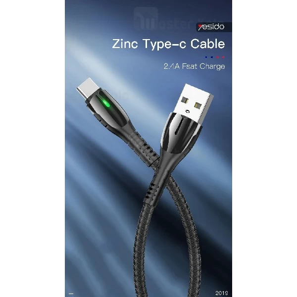 کابل Type C یسیدو Yesido CA43 Metal Charging Cable توان 2.4 آمپر