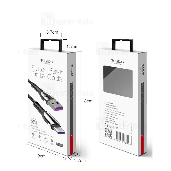 کابل Type C یسیدو  Yesido CA45 Super Fast Cable 5A سوپر شارژ QC3.0