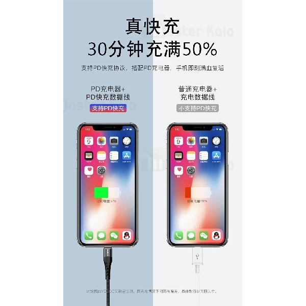 کابل لایتنینگ یسیدو Yesido CA48 PD Fast Type-C To Lightning توان 18 وات