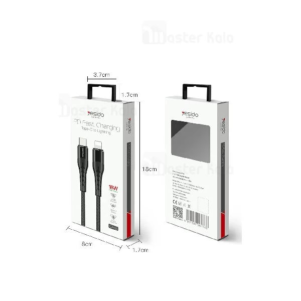 کابل لایتنینگ یسیدو Yesido CA48 PD Fast Type-C To Lightning توان 18 وات