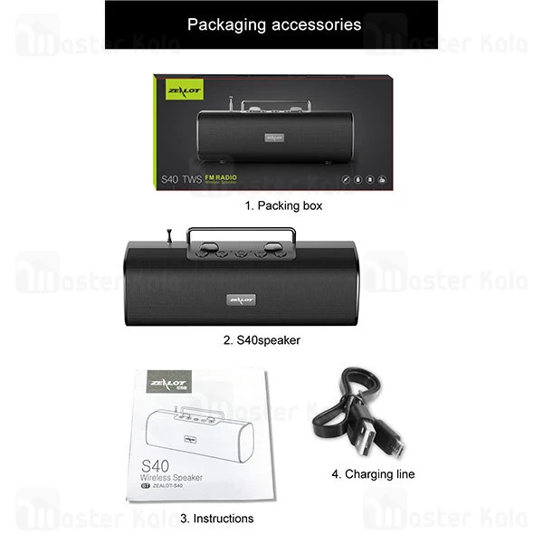 اسپیکر بلوتوث زیلوت Zealot S40 Bluetooth Speaker 10W