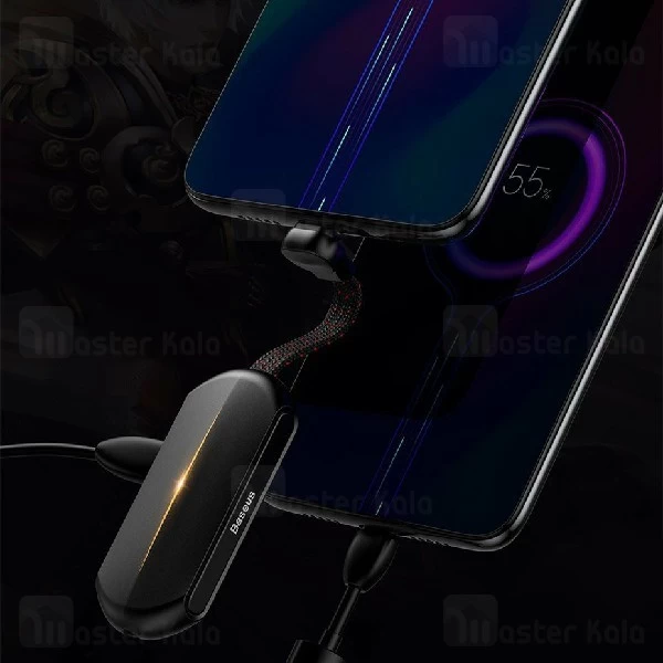 کابل تبدیل لایتنینگ اتصال همزمان هندزفری و شارژر بیسوس Baseus L47 3 in 1 Adapter CALL47-01