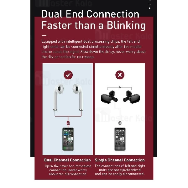 هندزفری بلوتوث دوتایی بیسوس Baseus W04 True Wireless Earphone NGW04 طرح ایرپاد