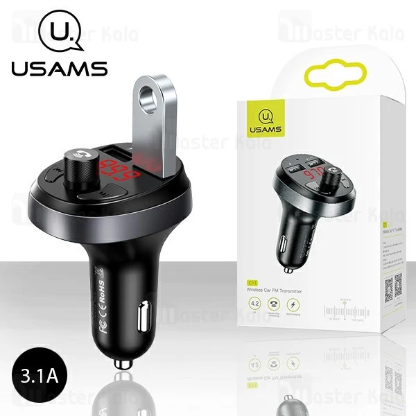 شارژر فندکی و پخش کننده بلوتوث یوسمز Usams C11 Car Charger توان 3.1 آمپر