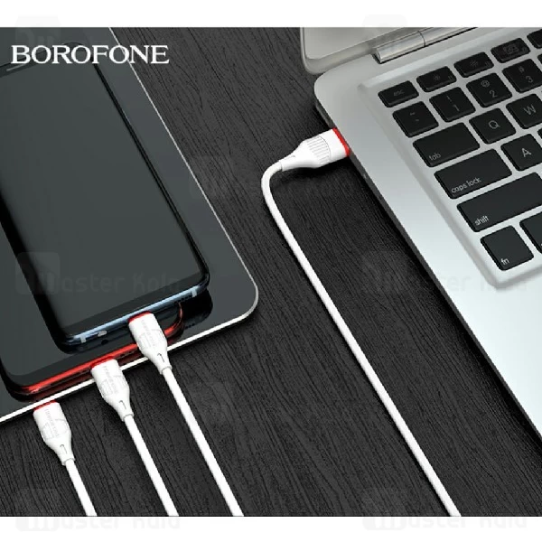 کابل سه سر بروفون Borofone BX17 3 in 1 Charging Cable به توان 2 آمپر