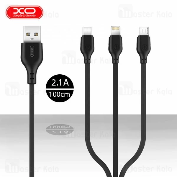 کابل سه سر ایکس او XO NB103 3 in 1 Charging Cable به توان 2.1 آمپر