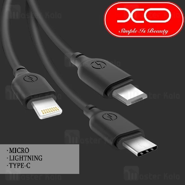 کابل سه سر ایکس او XO NB103 3 in 1 Charging Cable به توان 2.1 آمپر