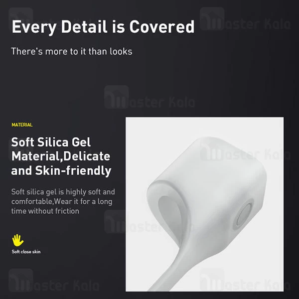 بند نگهدارنده اپل ایرپاد بیسوس Baseus ARAPPOD-BGY Fluorescent Ring Sports Silicone Lanyard Sleeve