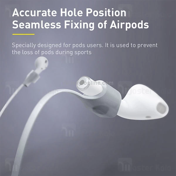 بند نگهدارنده اپل ایرپاد بیسوس Baseus ARAPPOD-BGY Fluorescent Ring Sports Silicone Lanyard Sleeve