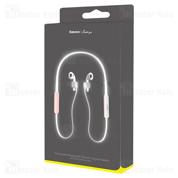 بند نگهدارنده اپل ایرپاد بیسوس Baseus ARAPPOD-BGY Fluorescent Ring Sports Silicone Lanyard Sleeve