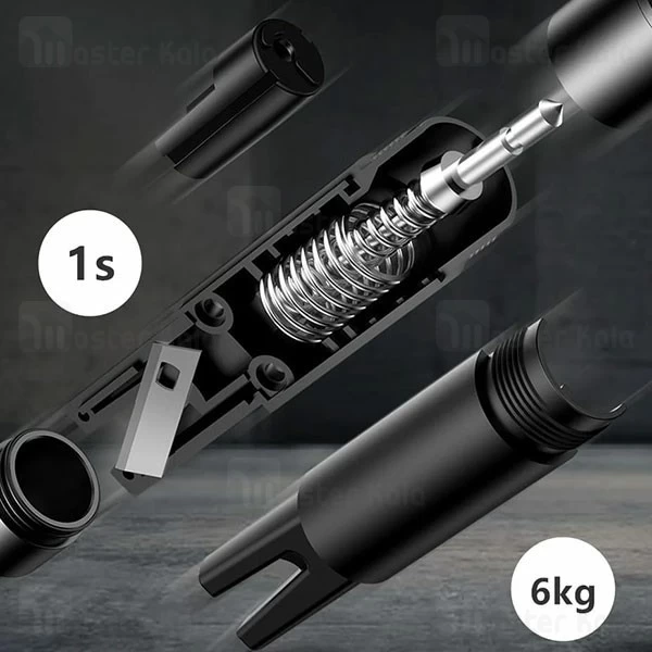 چکش اضطراری بیسوس Baseus Sharp Tool Safety Hammer CRSFH-0G دارای کاتر کمربند