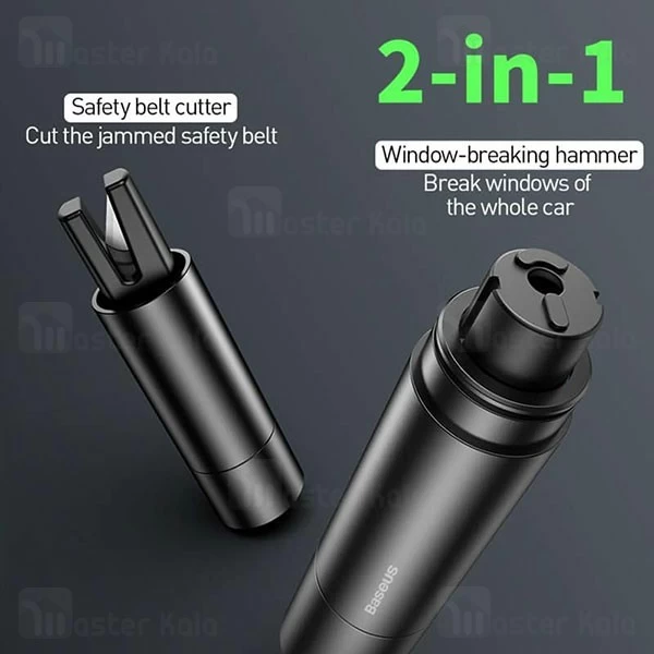 چکش اضطراری بیسوس Baseus Sharp Tool Safety Hammer CRSFH-0G دارای کاتر کمربند