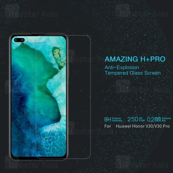 محافظ صفحه شیشه ای نیلکین هواوی Huawei Honor V30 / V30 Pro Nillkin H+ Pro + محافظ لنز