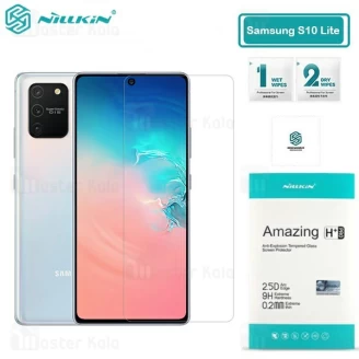 محافظ صفحه شیشه ای نیلکین سامسونگ Samsung Galaxy S10 Lite Nillkin H+ Pro + محافظ لنز
